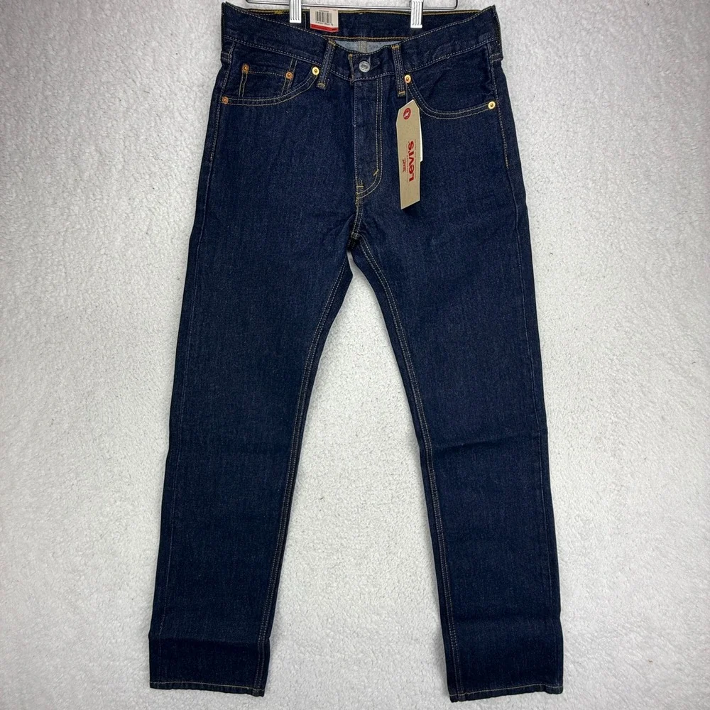 Levis 505 Regular Fit Straight Leg Jeans Mens 30x34 Dark Wash Indigo 00505-0216